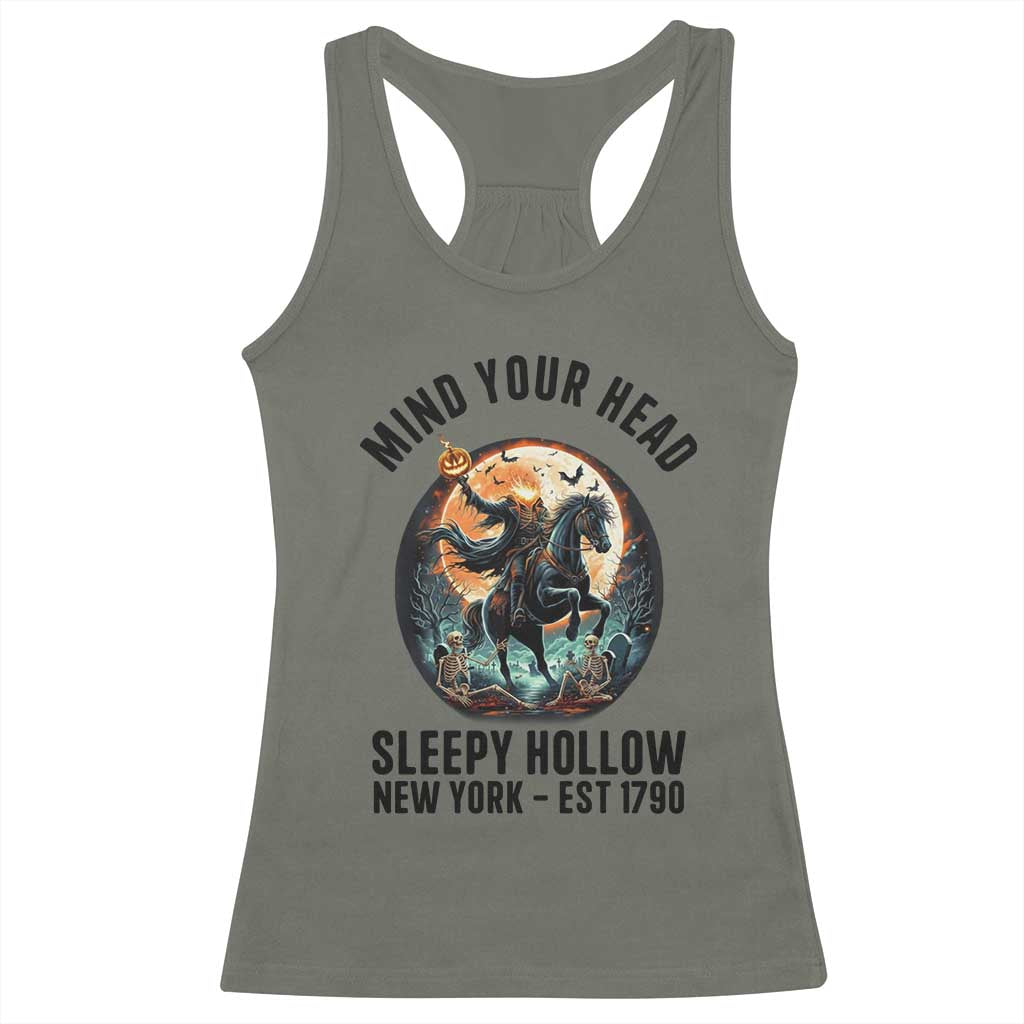 Headless Horseman Racerback Tank Top Mind Your Head Haunted Gift - Wonder Print Shop