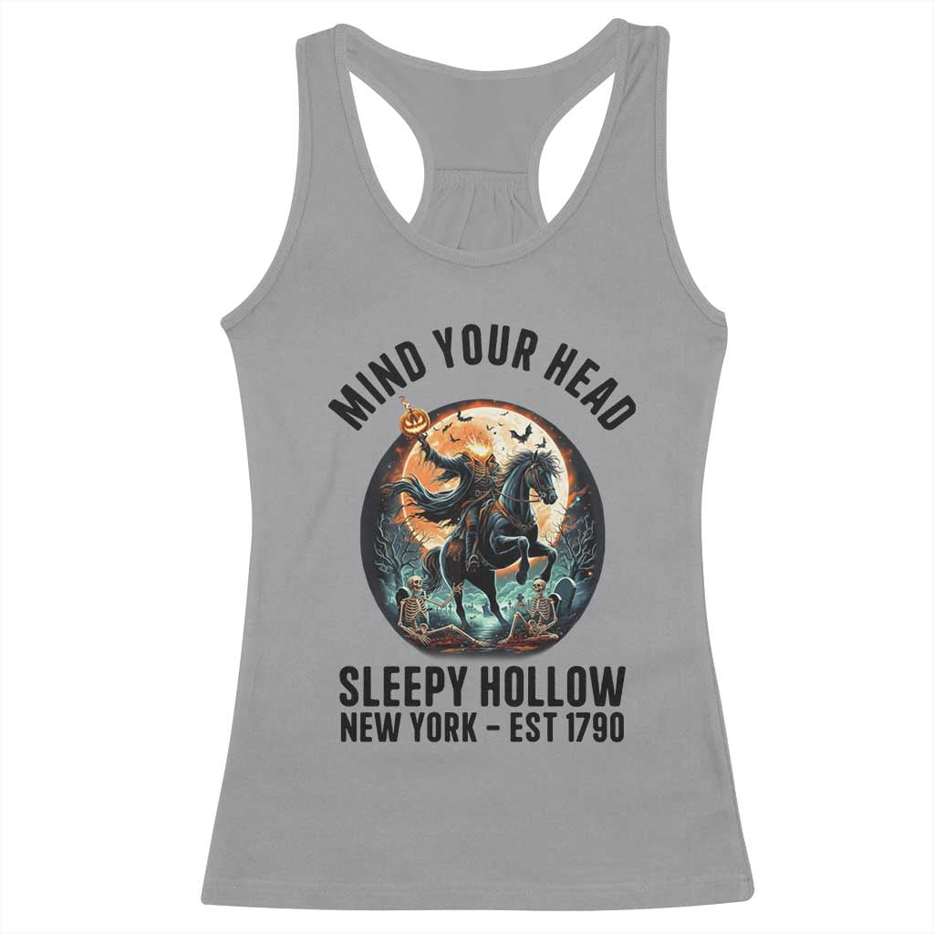 Headless Horseman Racerback Tank Top Mind Your Head Haunted Gift - Wonder Print Shop