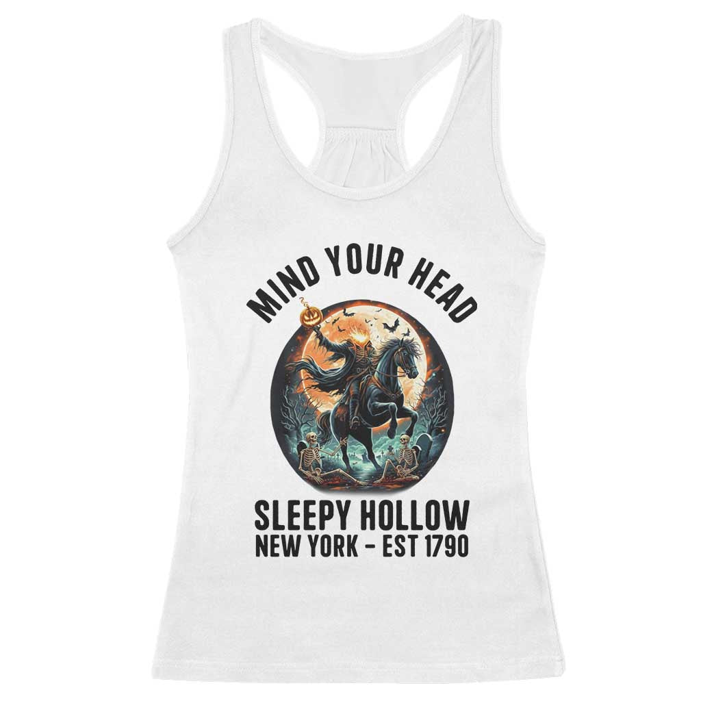 Headless Horseman Racerback Tank Top Mind Your Head Haunted Gift - Wonder Print Shop