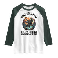 Headless Horseman Raglan Shirt Mind Your Head Haunted Gift - Wonder Print Shop