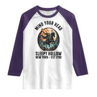 Headless Horseman Raglan Shirt Mind Your Head Haunted Gift - Wonder Print Shop
