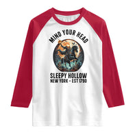 Headless Horseman Raglan Shirt Mind Your Head Haunted Gift - Wonder Print Shop