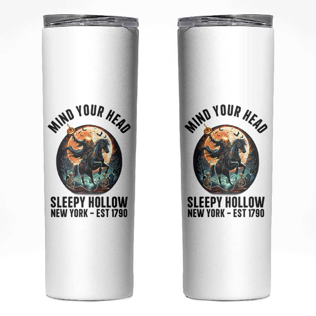 Headless Horseman Skinny Tumbler Mind Your Head Haunted Gift