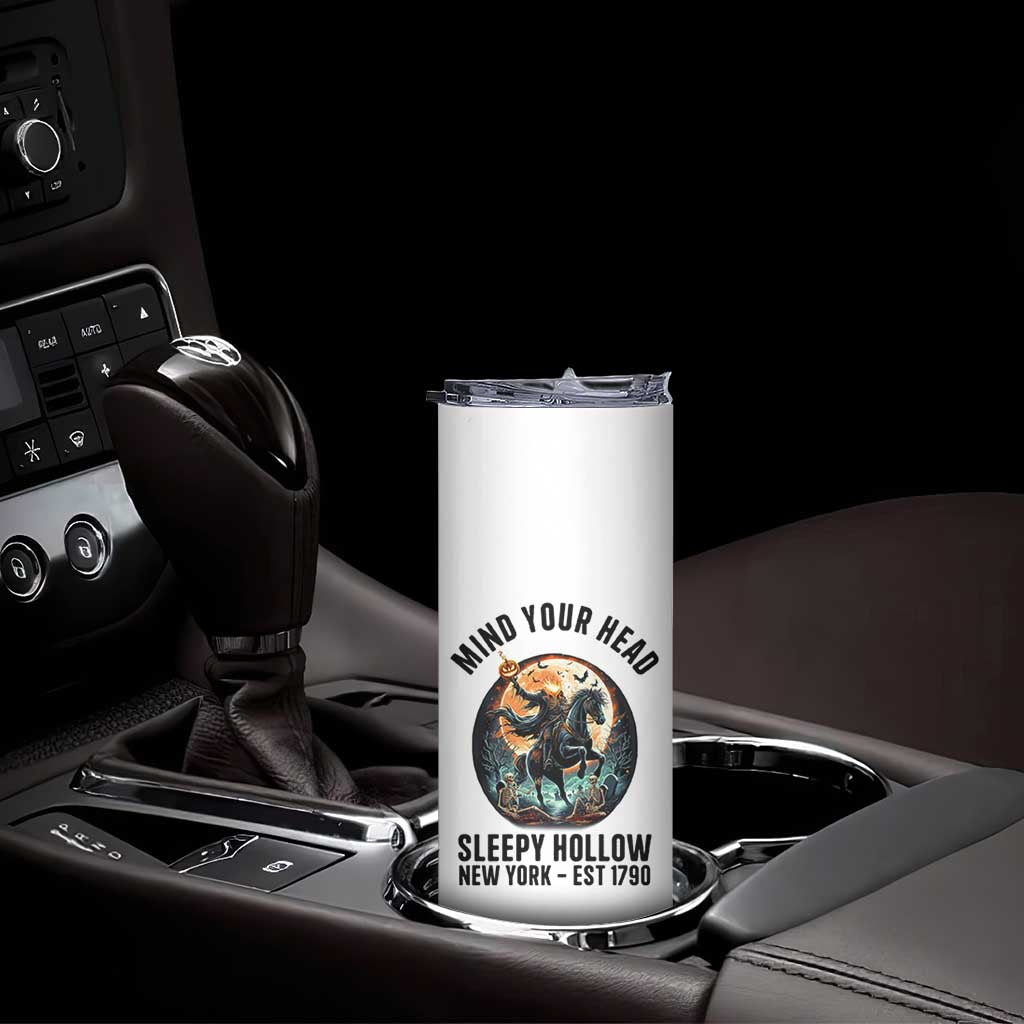 Headless Horseman Skinny Tumbler Mind Your Head Haunted Gift