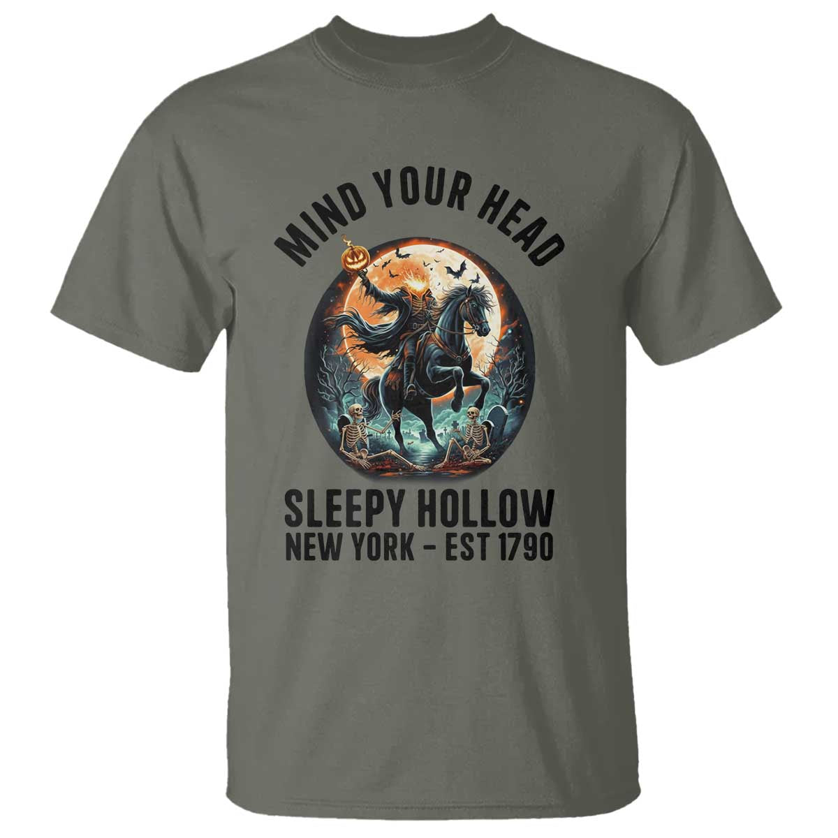 Headless Horseman T Shirt Mind Your Head Haunted Gift - Wonder Print Shop