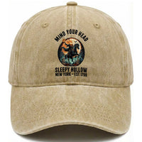 Headless Horseman Washed Cotton Baseball Cap Mind Your Head Haunted Gift