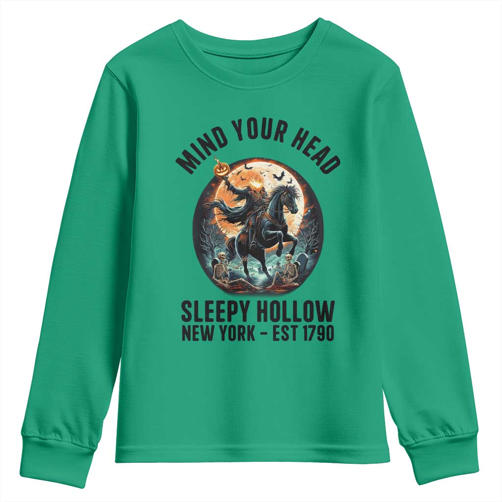 Headless Horseman Youth Sweatshirt Mind Your Head Haunted Gift - Wonder Print Shop