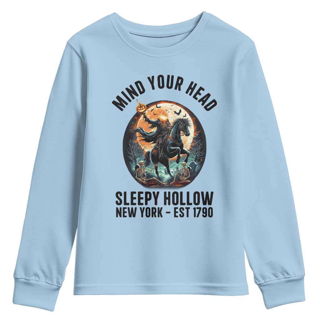 Headless Horseman Youth Sweatshirt Mind Your Head Haunted Gift - Wonder Print Shop