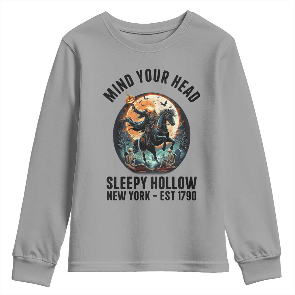 Headless Horseman Youth Sweatshirt Mind Your Head Haunted Gift - Wonder Print Shop