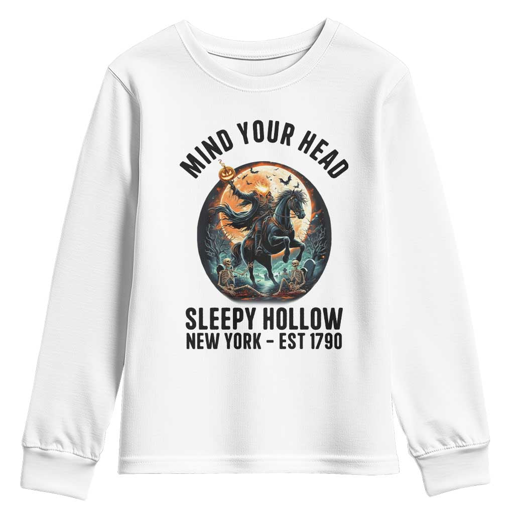 Headless Horseman Youth Sweatshirt Mind Your Head Haunted Gift - Wonder Print Shop