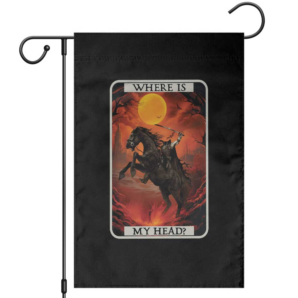 Headless Horseman Garden Flag Where Is My Head Gothic Tarot Gift - Wonder Print Shop