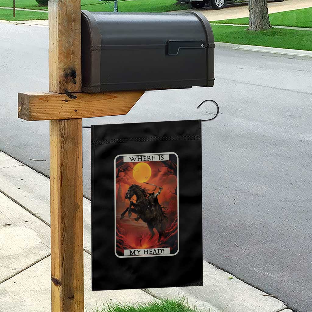 Headless Horseman Garden Flag Where Is My Head Gothic Tarot Gift - Wonder Print Shop