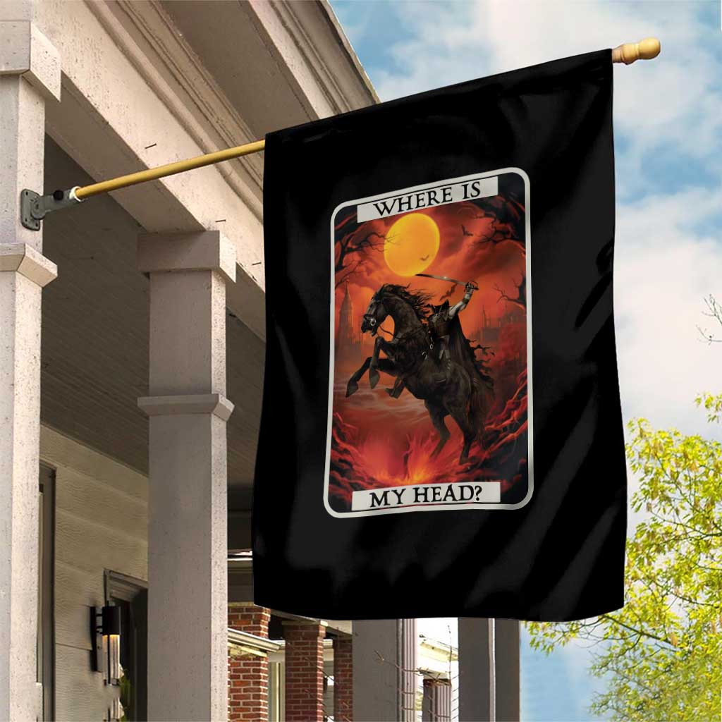 Headless Horseman Garden Flag Where Is My Head Gothic Tarot Gift - Wonder Print Shop