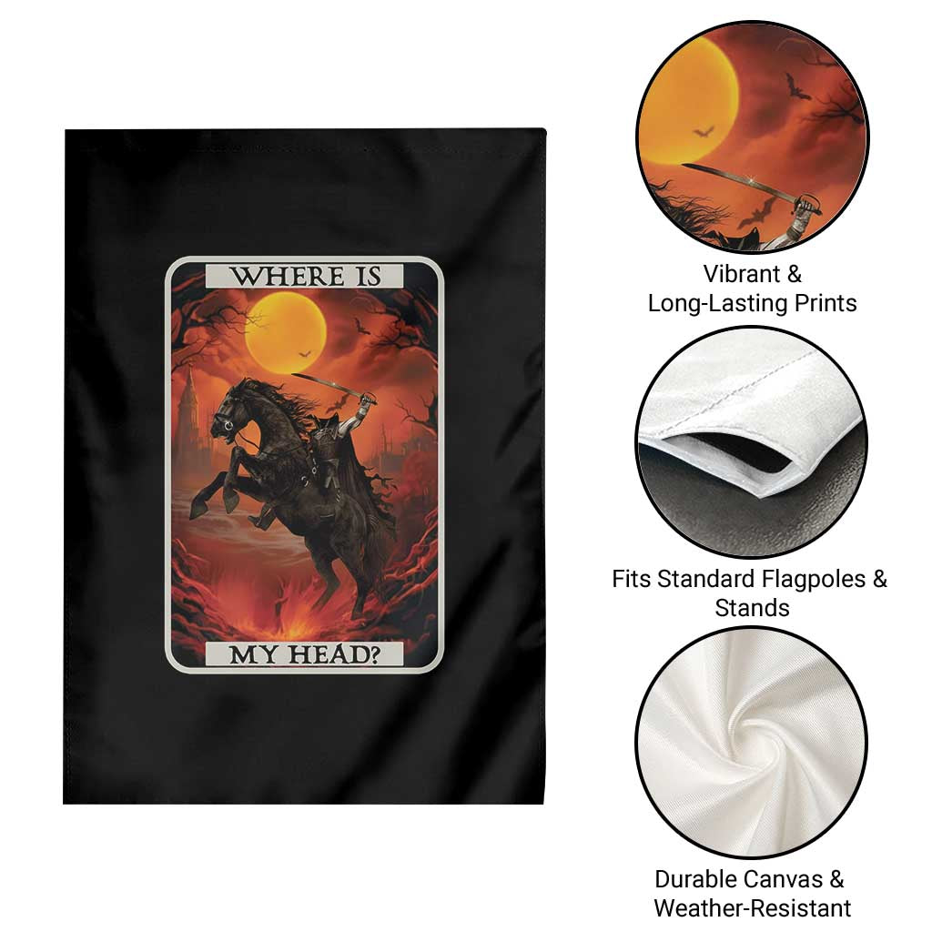 Headless Horseman Garden Flag Where Is My Head Gothic Tarot Gift - Wonder Print Shop