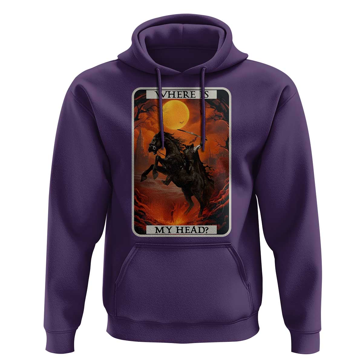 Headless Horseman Hoodie Where Is My Head Gothic Tarot Gift - Wonder Print Shop