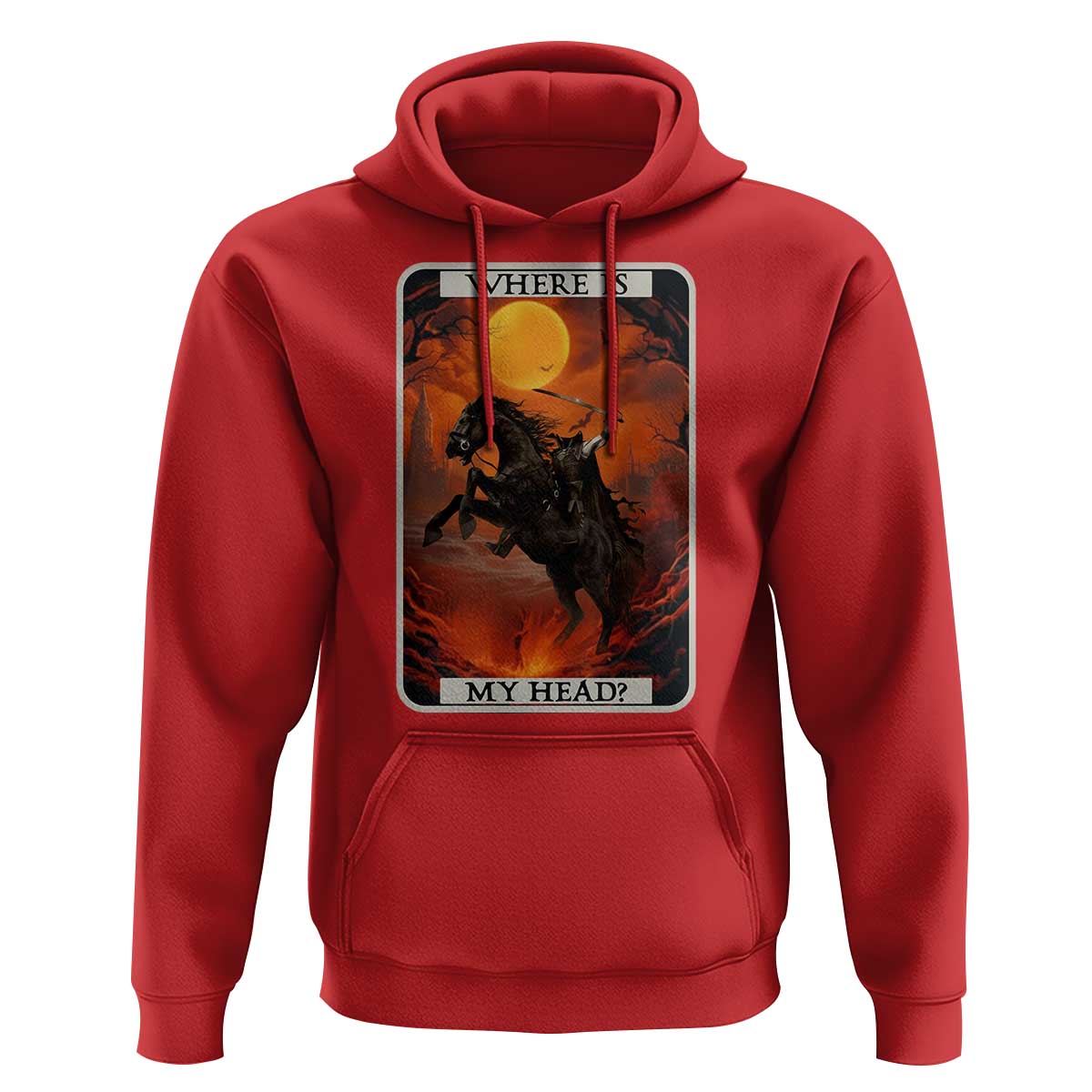 Headless Horseman Hoodie Where Is My Head Gothic Tarot Gift - Wonder Print Shop