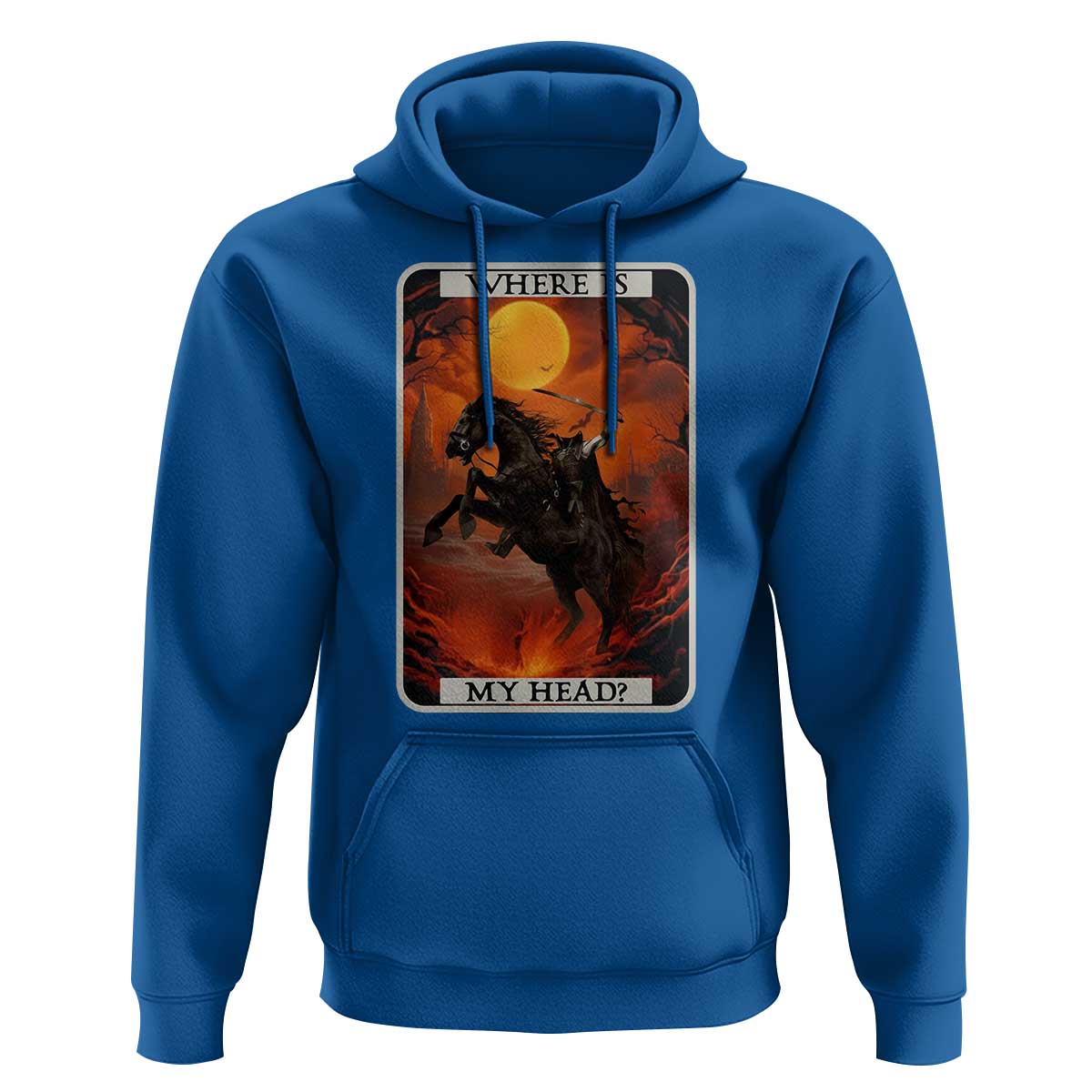 Headless Horseman Hoodie Where Is My Head Gothic Tarot Gift - Wonder Print Shop