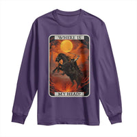 Headless Horseman Long Sleeve Shirt Where Is My Head Gothic Tarot Gift - Wonder Print Shop