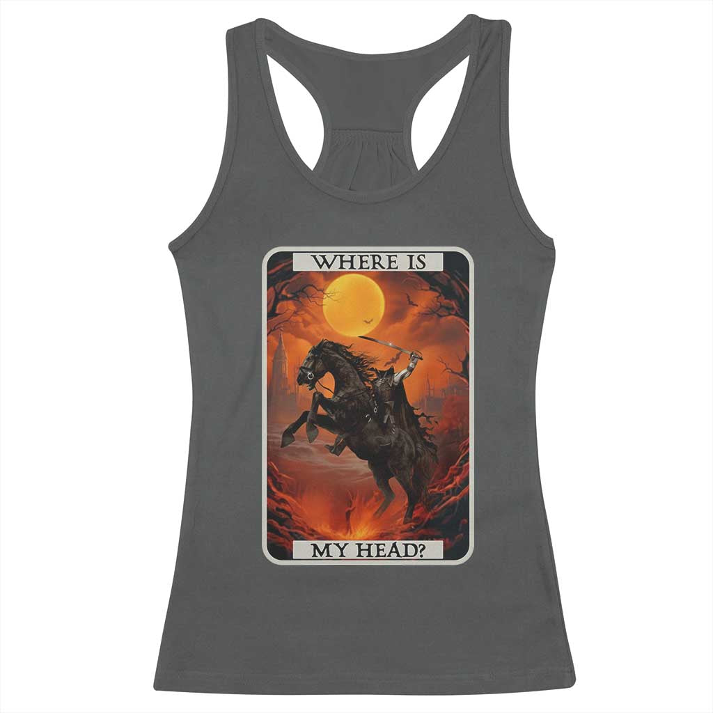 Headless Horseman Racerback Tank Top Where Is My Head Gothic Tarot Gift - Wonder Print Shop
