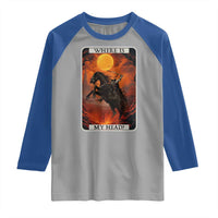 Headless Horseman Raglan Shirt Where Is My Head Gothic Tarot Gift - Wonder Print Shop