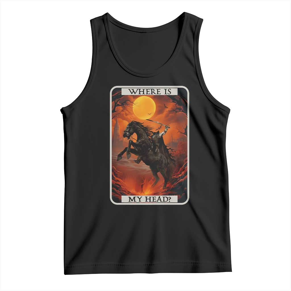 Headless Horseman Tank Top Where Is My Head Gothic Tarot Gift - Wonder Print Shop