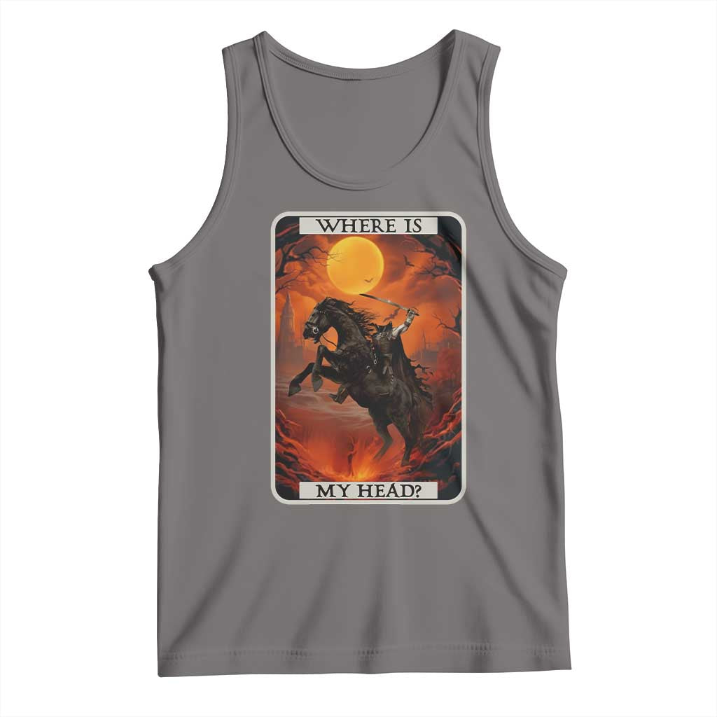 Headless Horseman Tank Top Where Is My Head Gothic Tarot Gift - Wonder Print Shop