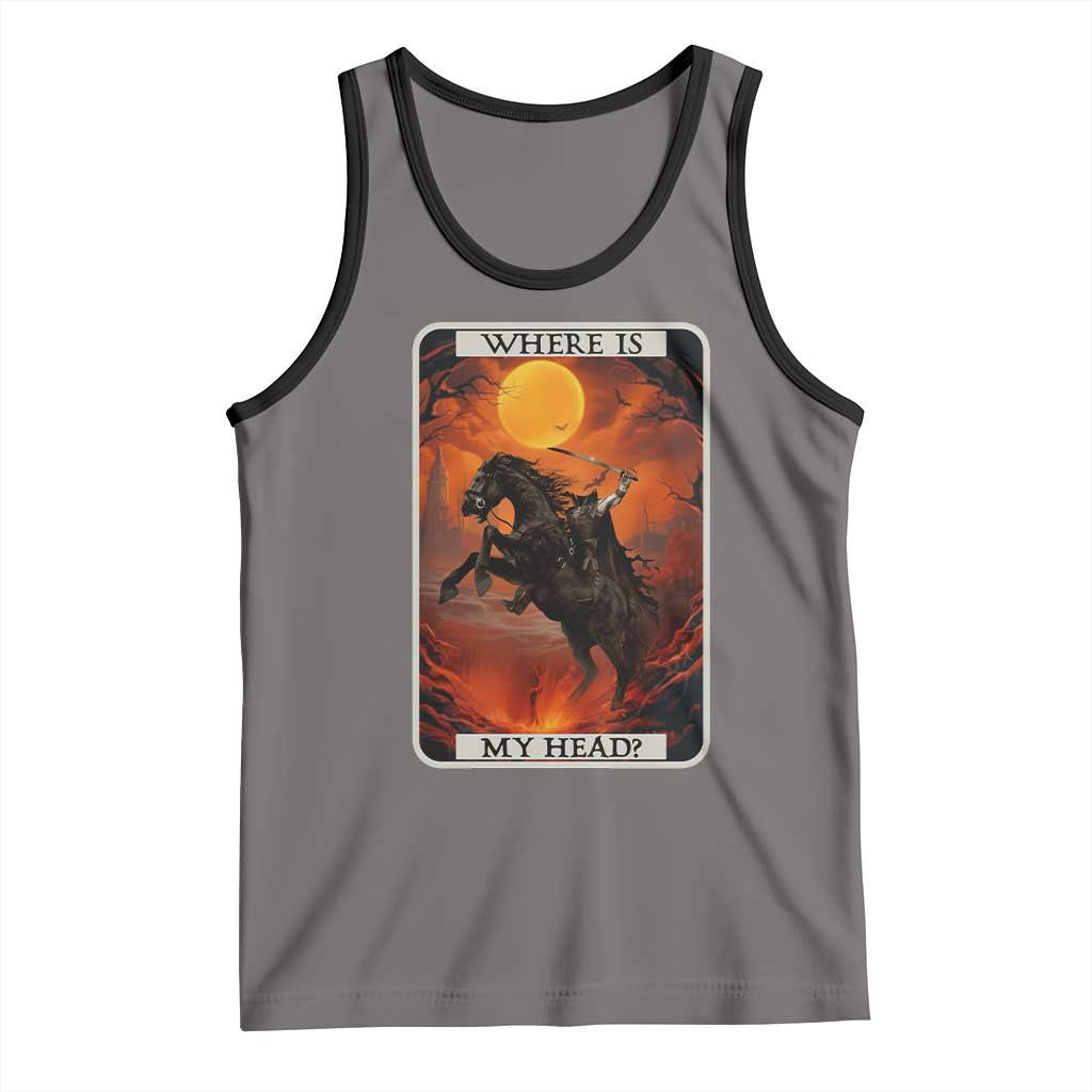 Headless Horseman Tank Top Where Is My Head Gothic Tarot Gift - Wonder Print Shop