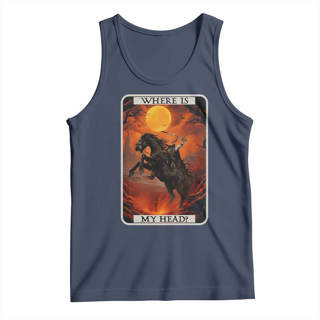 Headless Horseman Tank Top Where Is My Head Gothic Tarot Gift - Wonder Print Shop