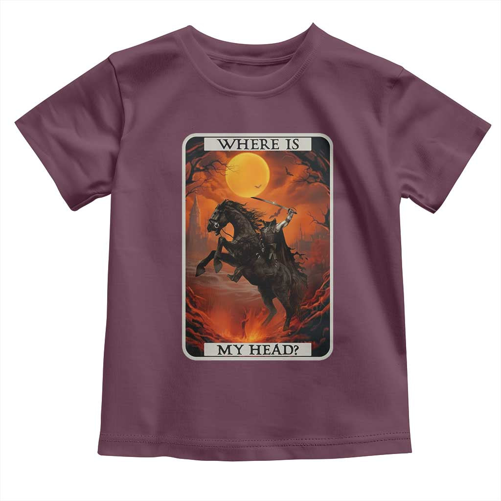 Headless Horseman Toddler T Shirt Where Is My Head Gothic Tarot Gift - Wonder Print Shop