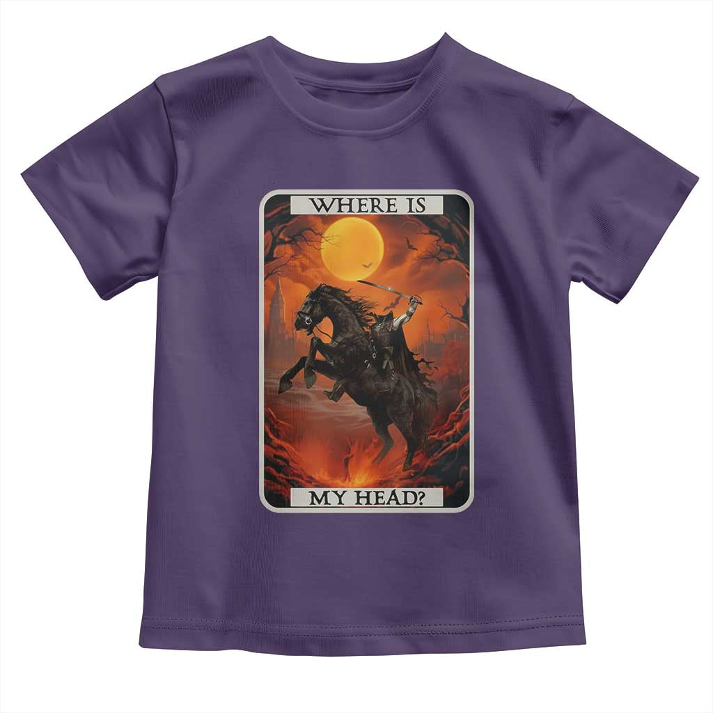 Headless Horseman Toddler T Shirt Where Is My Head Gothic Tarot Gift - Wonder Print Shop