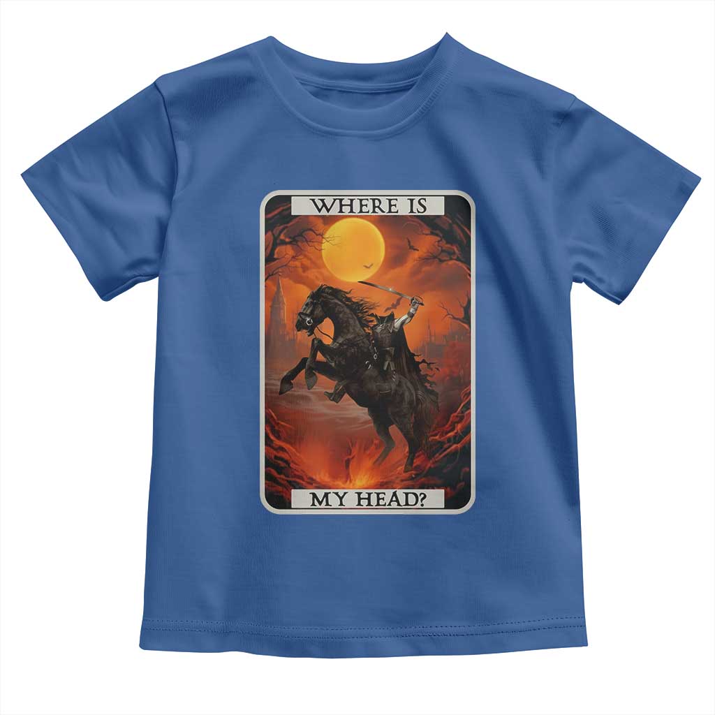 Headless Horseman Toddler T Shirt Where Is My Head Gothic Tarot Gift - Wonder Print Shop