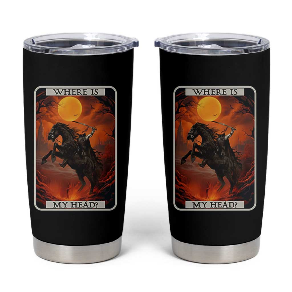 Headless Horseman Tumbler Cup Where Is My Head Gothic Tarot Gift