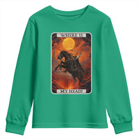 Headless Horseman Youth Sweatshirt Where Is My Head Gothic Tarot Gift - Wonder Print Shop