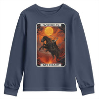 Headless Horseman Youth Sweatshirt Where Is My Head Gothic Tarot Gift - Wonder Print Shop