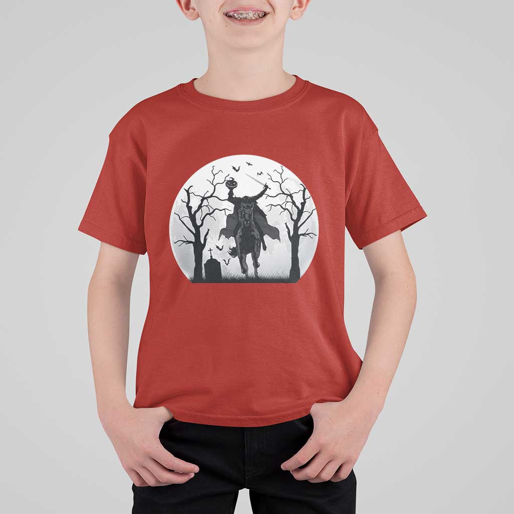 Headless Horseman T Shirt For Kid Gothic Horror Halloween Gift - Wonder Print Shop