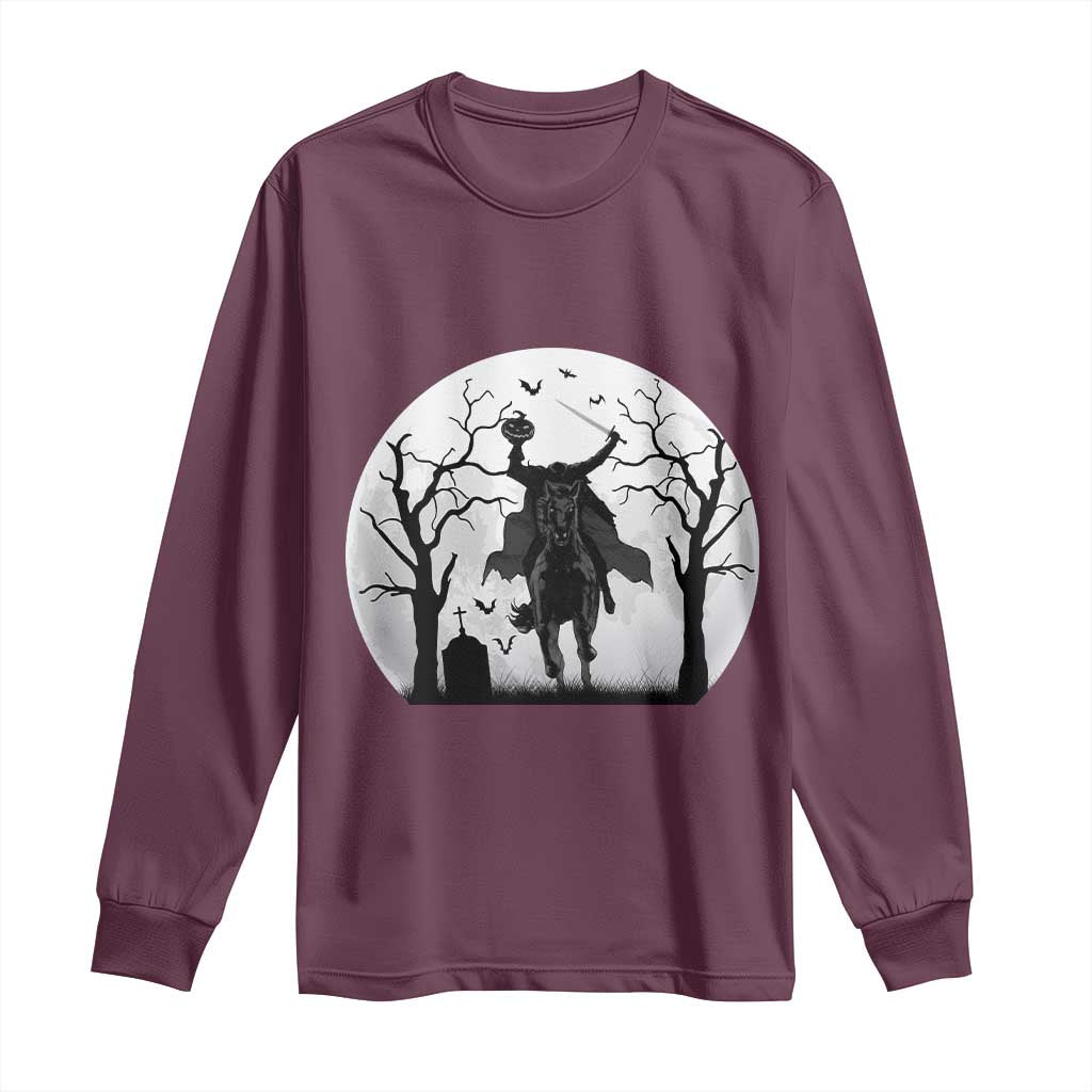 Headless Horseman Long Sleeve Shirt Gothic Horror Halloween Gift - Wonder Print Shop