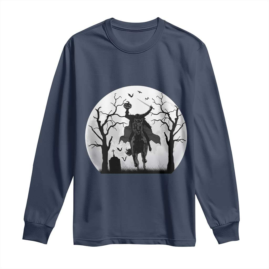 Headless Horseman Long Sleeve Shirt Gothic Horror Halloween Gift - Wonder Print Shop
