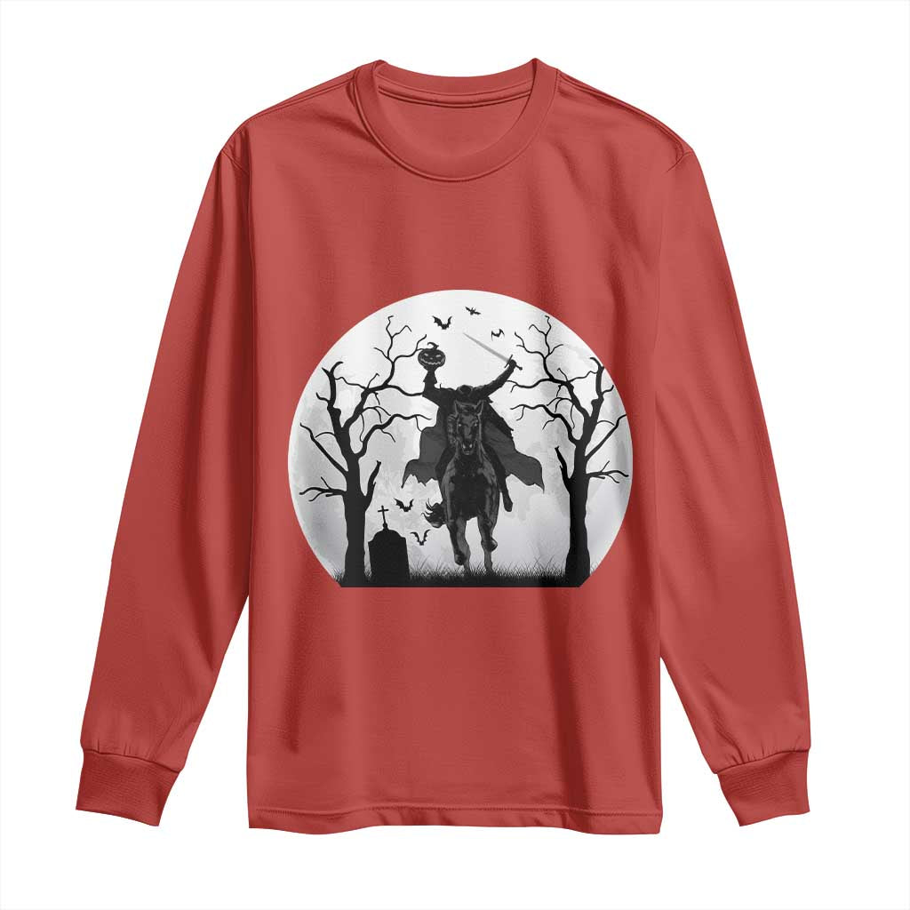 Headless Horseman Long Sleeve Shirt Gothic Horror Halloween Gift - Wonder Print Shop