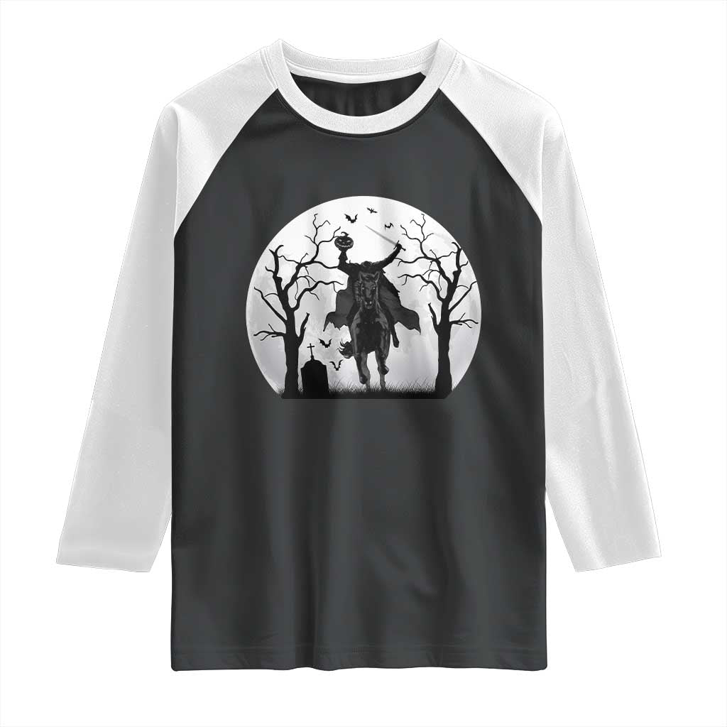 Headless Horseman Raglan Shirt Gothic Horror Halloween Gift - Wonder Print Shop