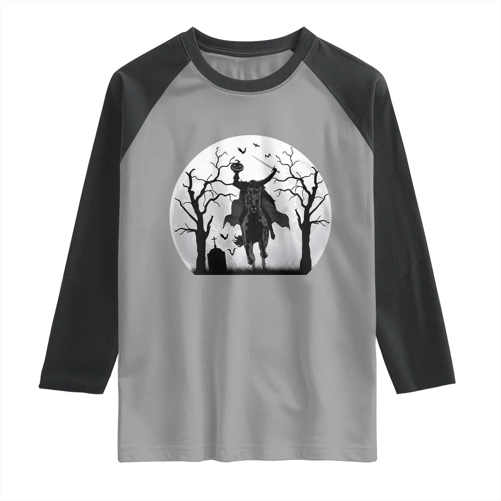 Headless Horseman Raglan Shirt Gothic Horror Halloween Gift - Wonder Print Shop