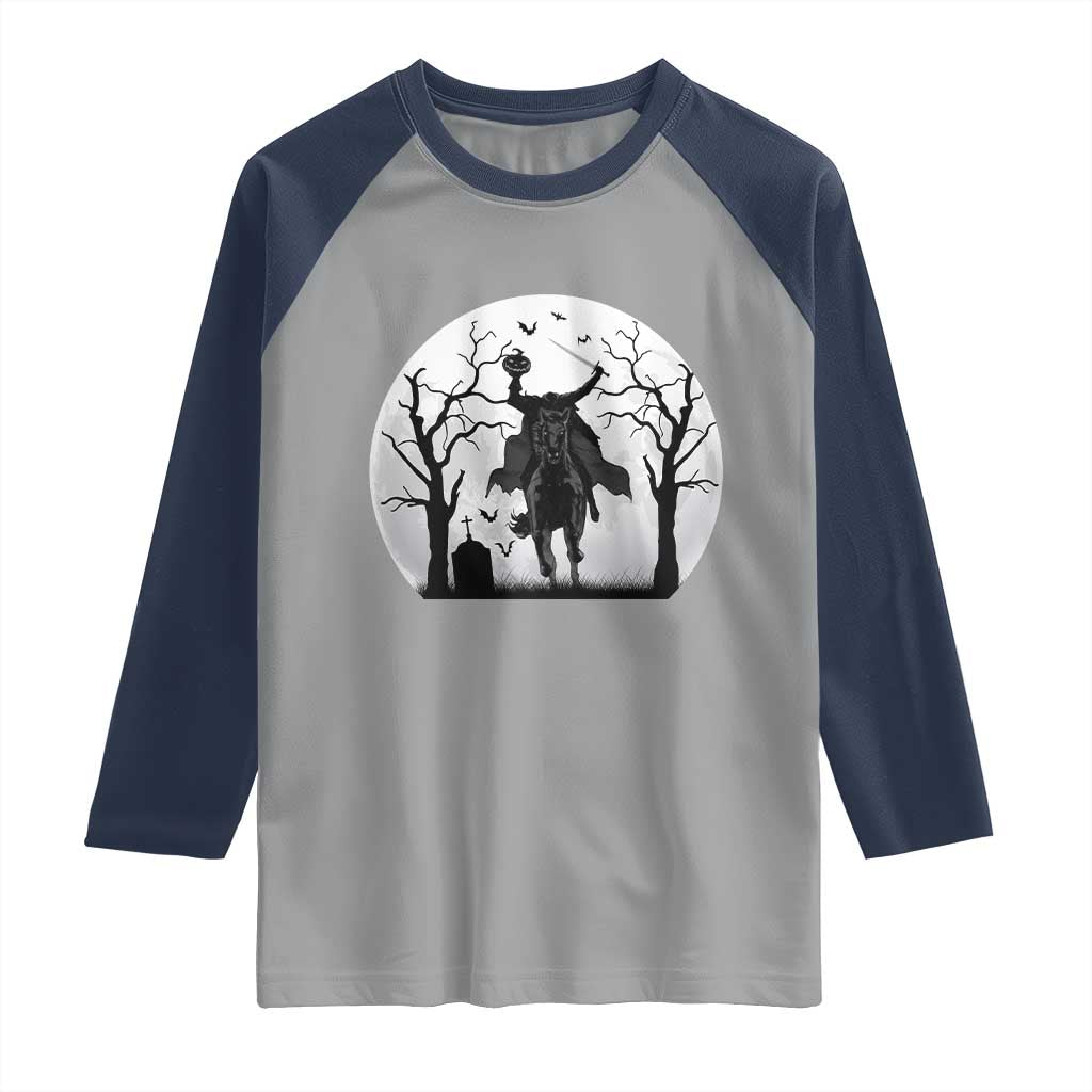Headless Horseman Raglan Shirt Gothic Horror Halloween Gift - Wonder Print Shop