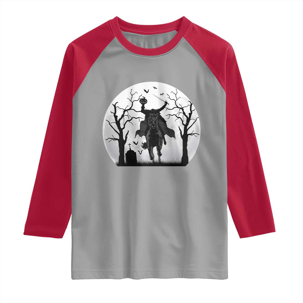 Headless Horseman Raglan Shirt Gothic Horror Halloween Gift - Wonder Print Shop