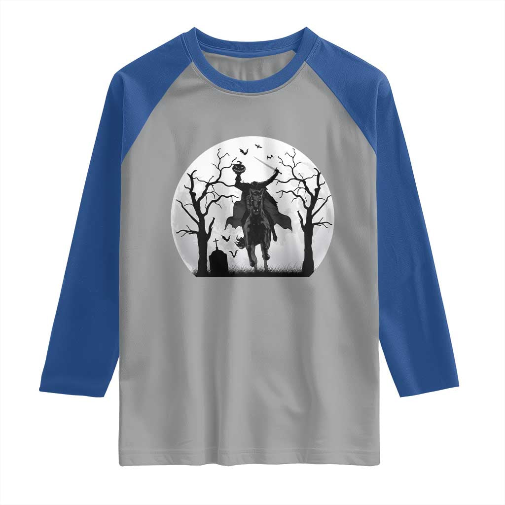Headless Horseman Raglan Shirt Gothic Horror Halloween Gift - Wonder Print Shop