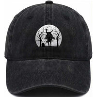 Headless Horseman Washed Cotton Baseball Cap Gothic Horror Halloween Gift