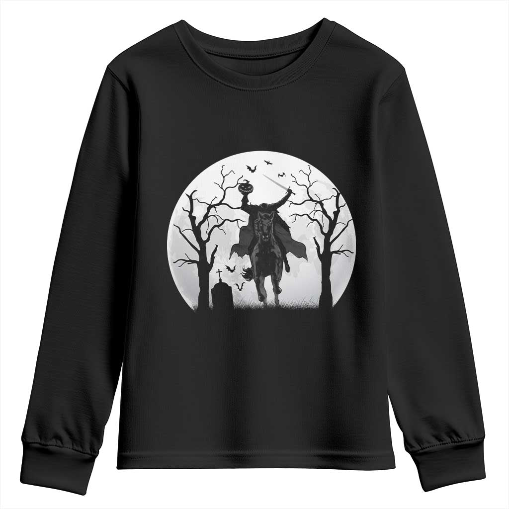 Headless Horseman Youth Sweatshirt Gothic Horror Halloween Gift - Wonder Print Shop