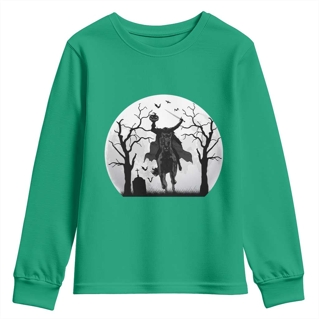 Headless Horseman Youth Sweatshirt Gothic Horror Halloween Gift - Wonder Print Shop