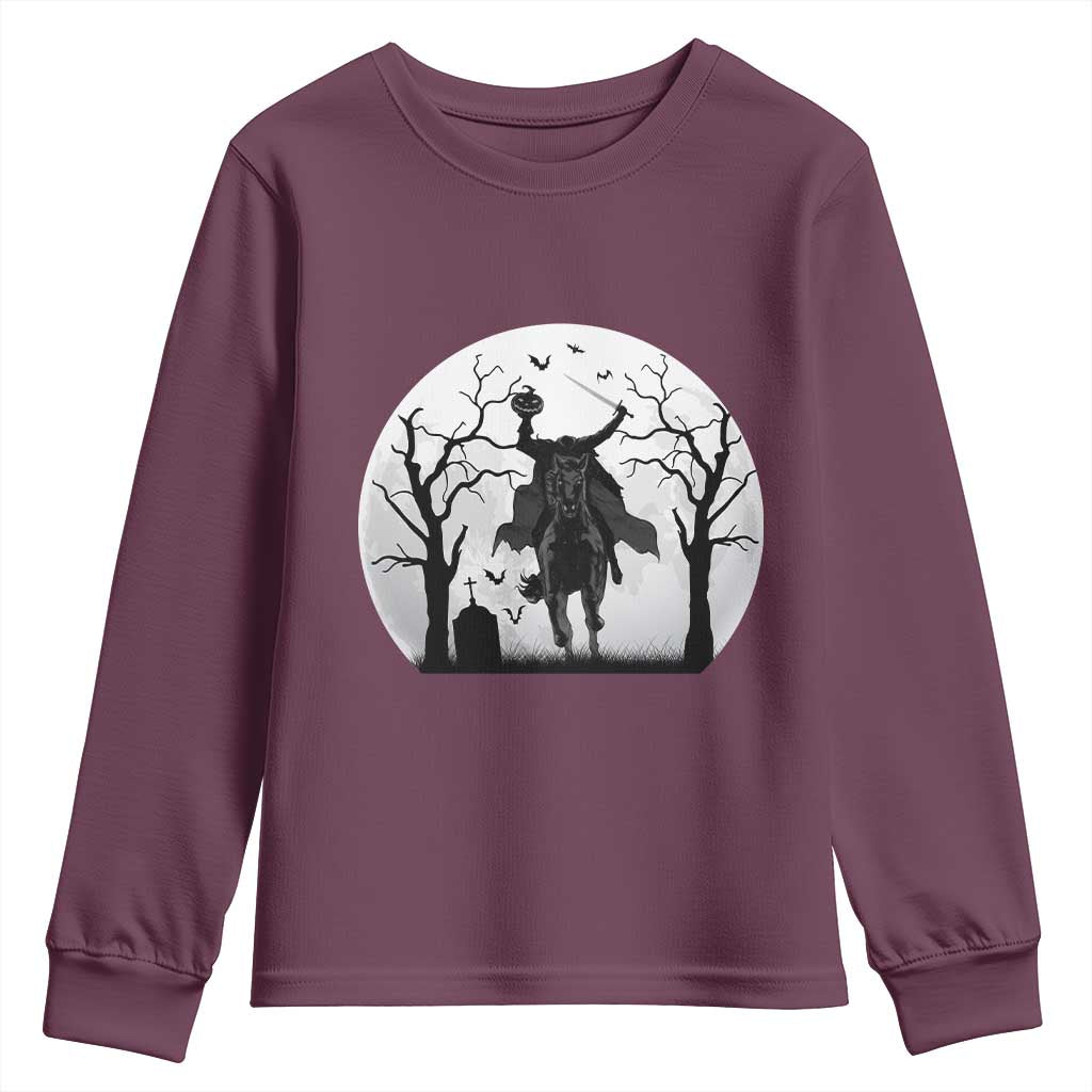 Headless Horseman Youth Sweatshirt Gothic Horror Halloween Gift - Wonder Print Shop