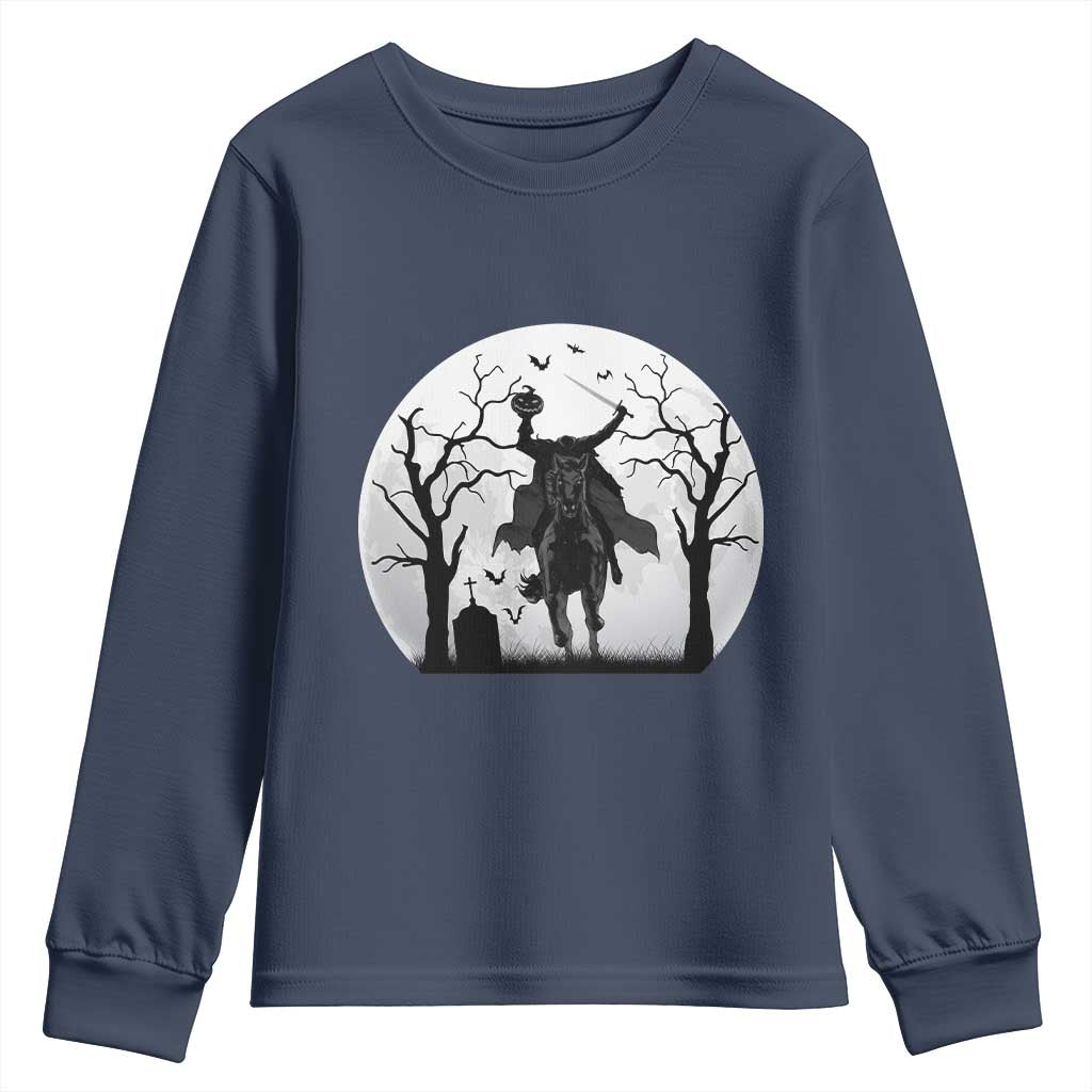 Headless Horseman Youth Sweatshirt Gothic Horror Halloween Gift - Wonder Print Shop