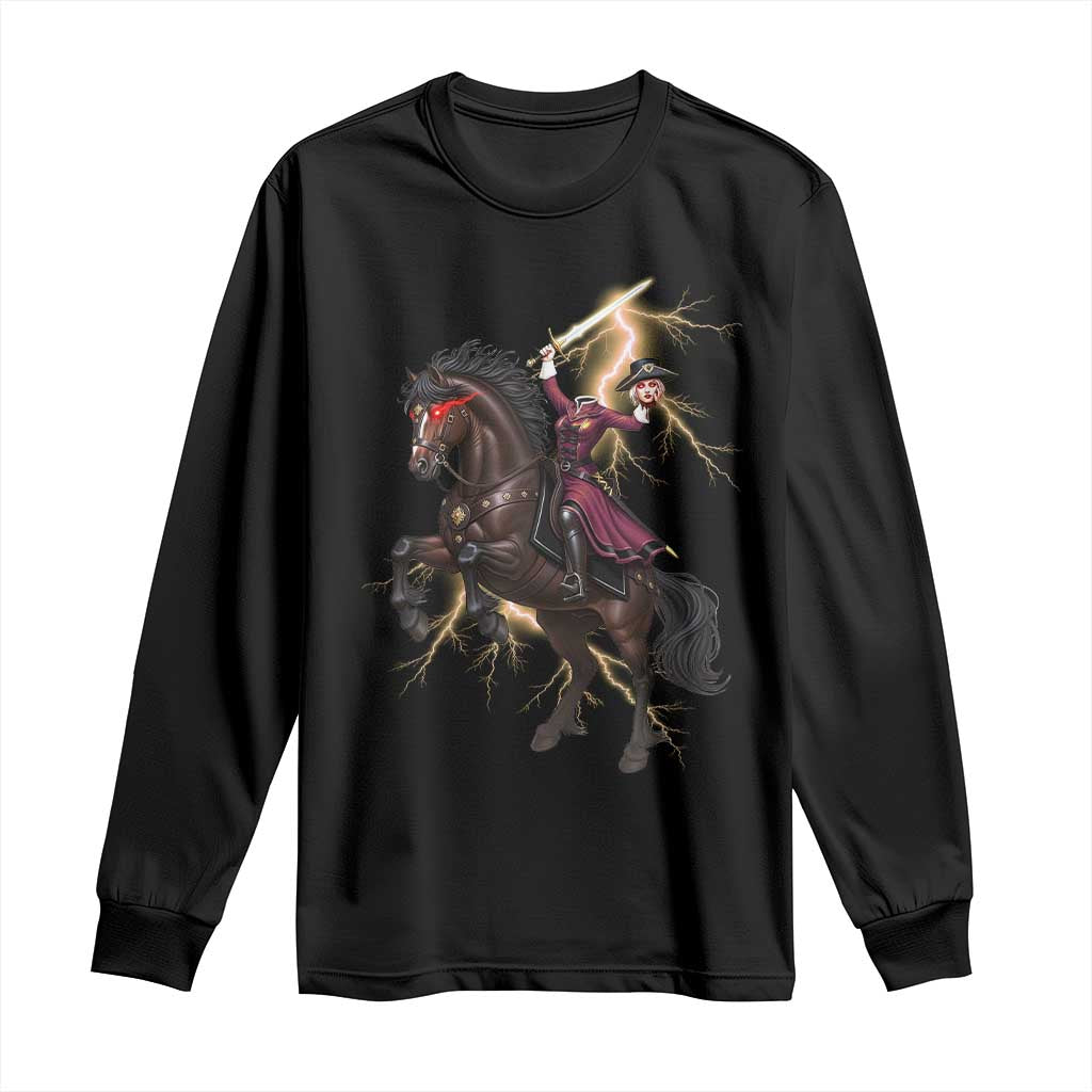 Dullahan Headless Horsewoman Long Sleeve Shirt Gothic Monster Girl Gift - Wonder Print Shop