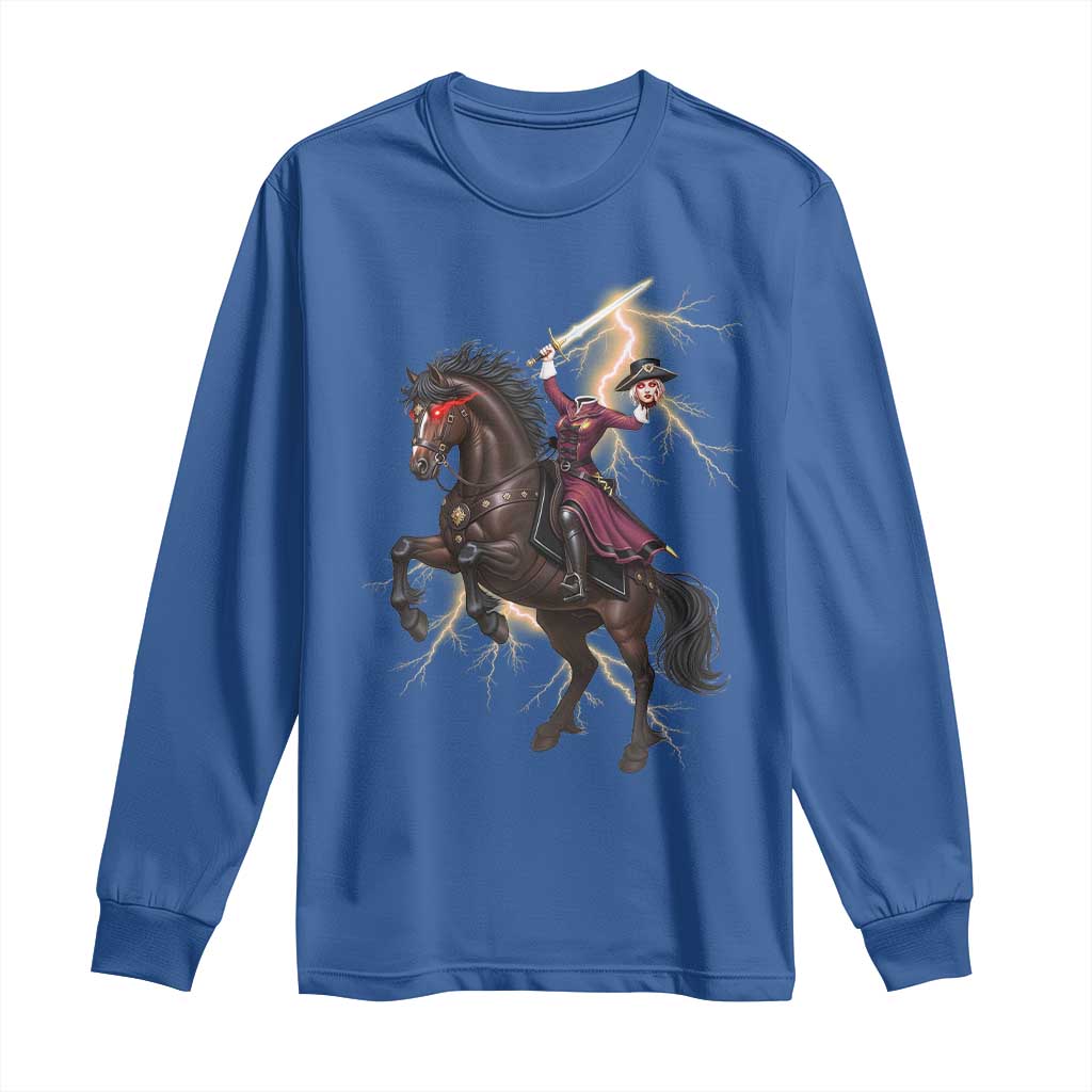 Dullahan Headless Horsewoman Long Sleeve Shirt Gothic Monster Girl Gift - Wonder Print Shop